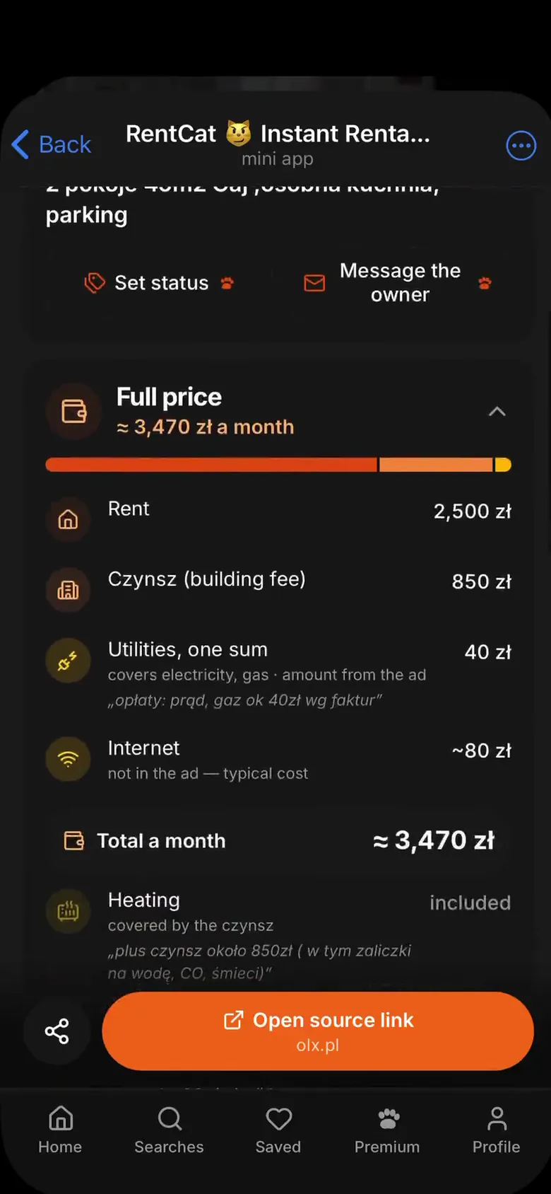 The real monthly price